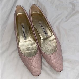 Manolo Blahnik blush pink flats